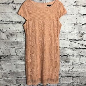 Sharagano Women’s Peach Lace  Dress